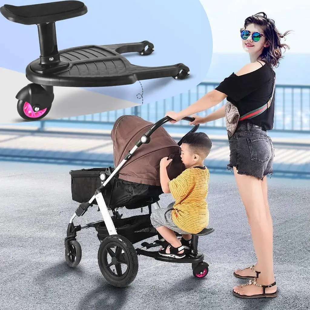 Universal Comfort Baby Stroller Acessórios, Roda Tipo Board, Assistida Trailer, Twin Pé Board