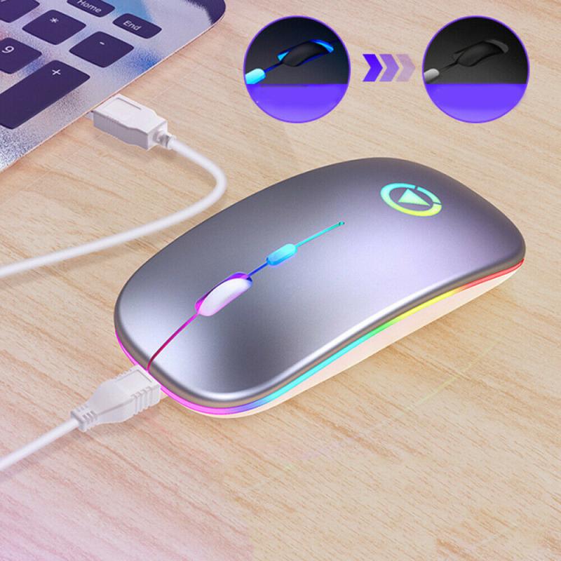 2.4G Draadloze Muis Rgb Oplaadbare Muis Draadloze Computer Stille Mause Led Backlit Ergonomisch Gaming Mouse Voor Laptop Pc
