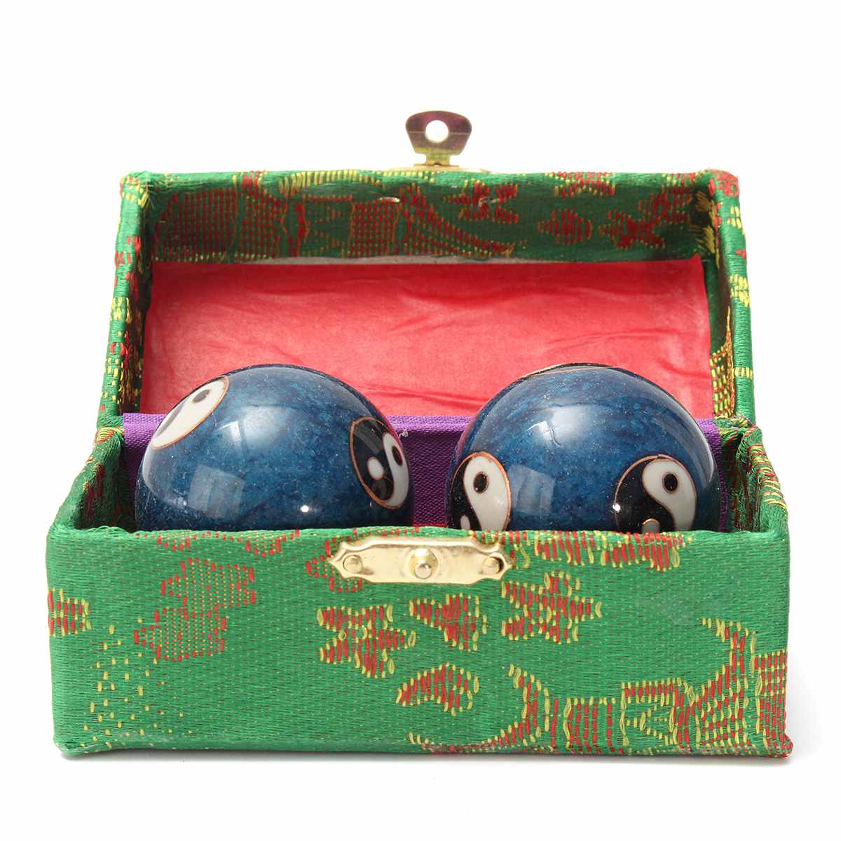 Pelota de Baño azul para la salud china, pelota de masaje para terapia de balonmano, ejercicio alivio estrés, pelotas de Fitness