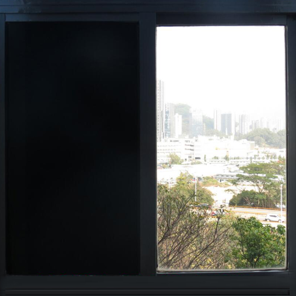 Sunice 100%  sort solfarvet uigennemsigtig sort vinduesfilm 0% vlt balck holdbart glas vinduesfarvet varmereduktionsfilm 0.5m x 2m