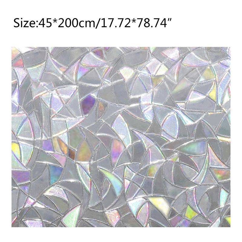 1 pc 3d statisk privatliv vindue glas film klistermærke dekorativt farvede anti uv selvklæbende regnbue effekt klistermærker boligindretning: 2