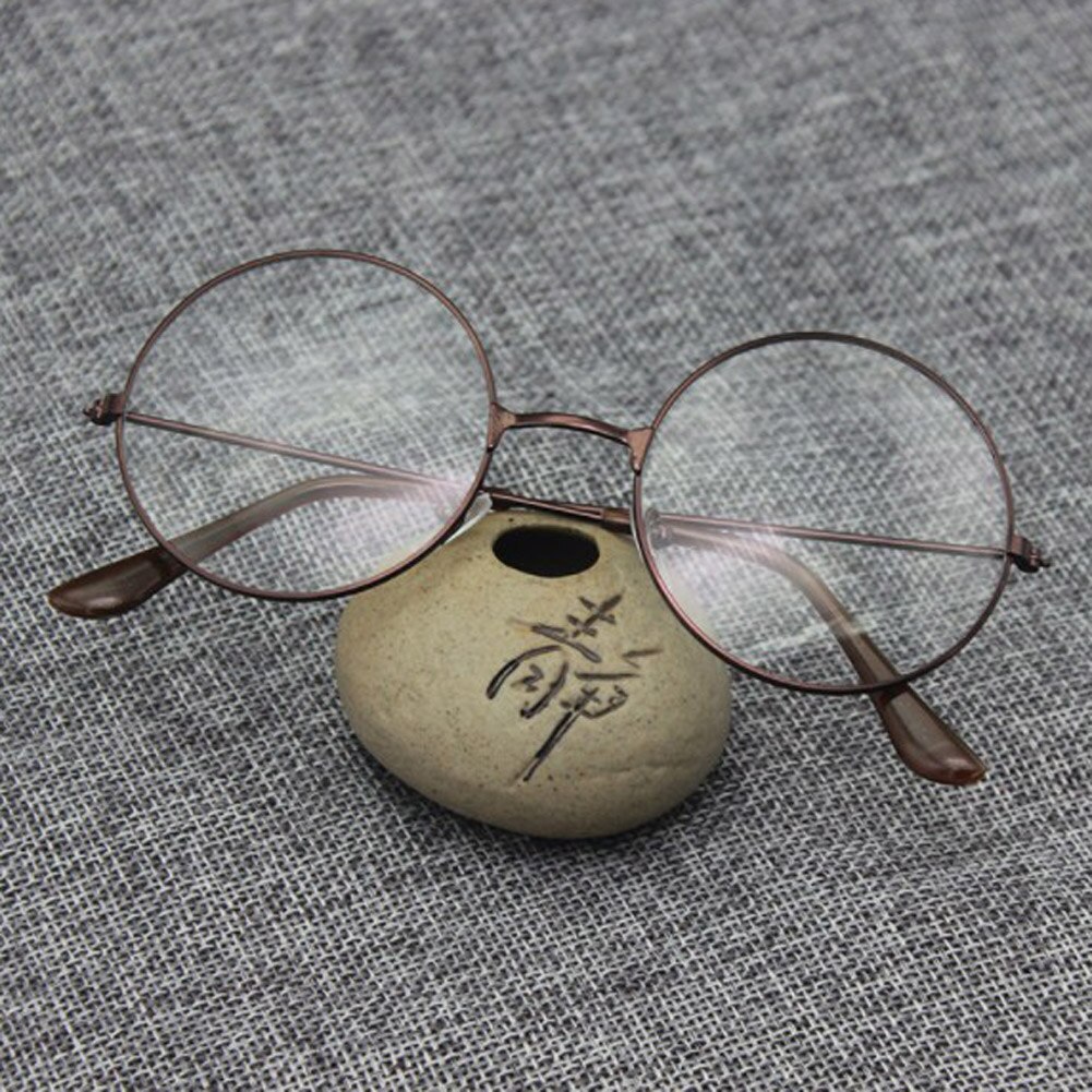 Round Reading Glasses Vintage Metal Frame Retro Personality Unisex College Style Eyeglass Clear Lens Eye Glasses Frames
