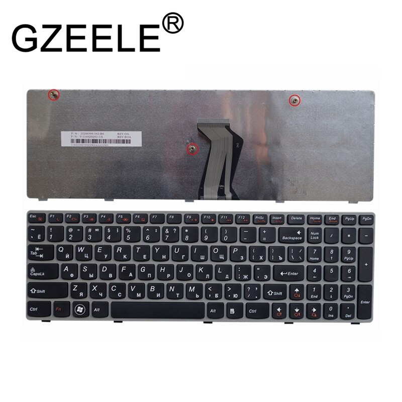 Clavier d'ordinateur portable russe pour LENOVO G580 Z580A G585 Z585 G590 Z580 MP-10A33SU-686CW RU ordinateur portable remplacer par le cadre: Gris