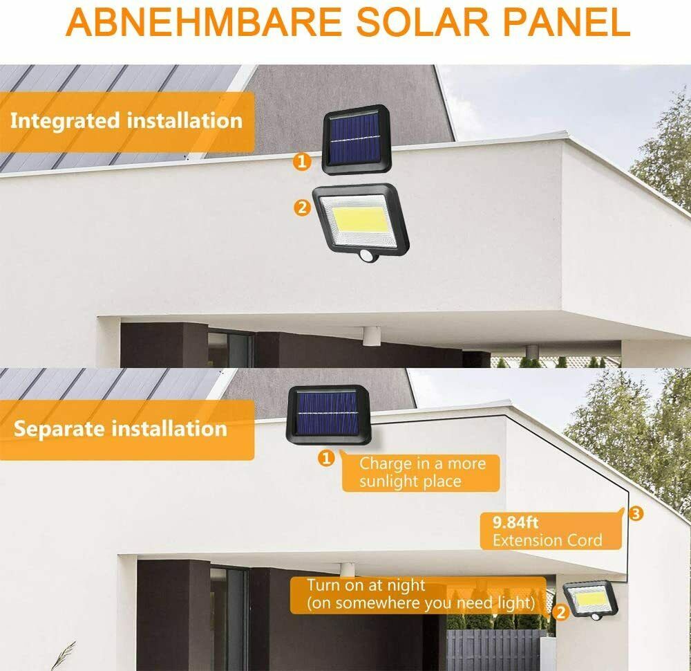 ROLKETU 100LED Solar Wall Light Outdoor Waterproof Garden Light PIR Motion Sensor Solar Lamp Solar Powered Infrared Sensor Light