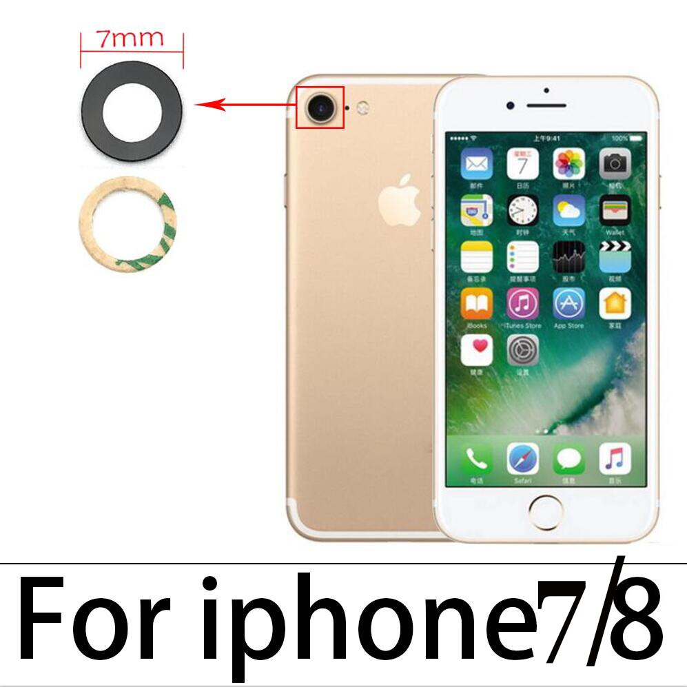 2 pz/lotto vetro zaffiro posteriore fotocamera posteriore lente di vetro per iPhone 6/7/8 Plus/X/XR XsMax + adesivo per 11 Pro Repacement Parts: For iPhone 7 8