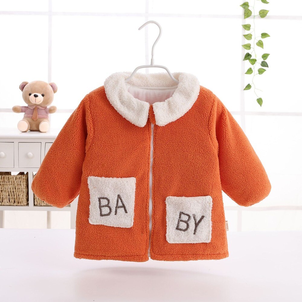 Baby Kleding Katoenen Jas Voor Kinderen Kinderen Herfst Winter Outdoor Warme Pak Jassen Kleding Jongens Meisjes: Orange / 90CM