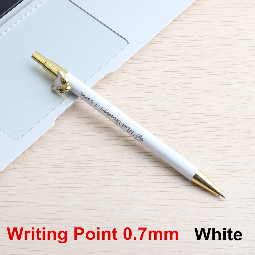 1PCS Metal Pencils Animal Mechanical Pencil Automatic Cute Pencil For Student Or Children: 1PCS white  0.7mm