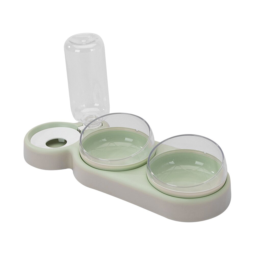 Automatische voerbak voor honden en katten, voerbak met waterdispenser, dubbele drinkbak, verhoogde staande kom, kommen met dierenbenodigdheden: Groente