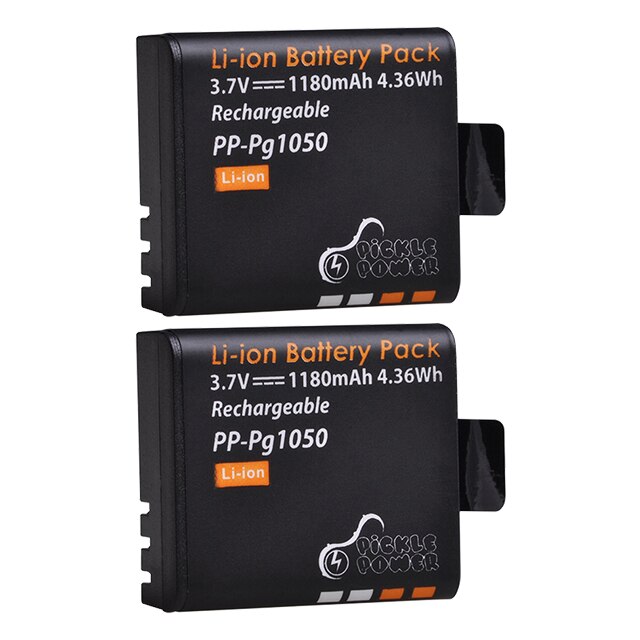 PG1050 Kit de cargador de batería para la cámara SJCAM SJ4000 SJ5000 SJ5000X SJ6000 SJ8000 M10 EKEN 4K H8 H8R H9 H9R GIT-LB101 GIT PG900 batería: 2 Battery