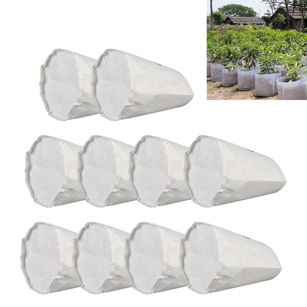 Macetas biodegradables de diferentes tamaños para cultivo de plantas, bolsas de plantación ecológicas para vivero, no tejidas, para jardín, 10 Uds.