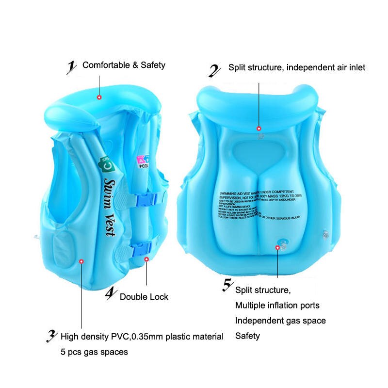 Balleenshiny Summe Kids Inflatable Swimming Life Jacket Buoyancy Safety Jackets Boating Drifting Lifesaving Vest Life Waistcoat