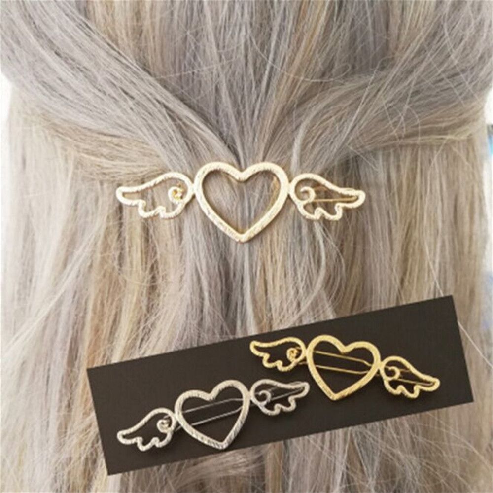 1 pc kvinder piger hårnåle engel hjerte vinger hårspænde sart hårnål hår dekorationer smykker tilbehør