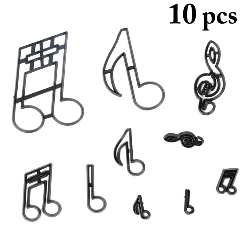 10 stuks Cookie Cutter Music Notes DIY Fondant Mold Biscuit Cutter Mold Cookie Bakken Mallen Taart Decoreren Gereedschappen: Default Title