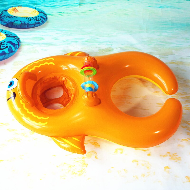 Orange Delicate Parent-Child Double Intimacy Development Swimming Seat Children Playing Kids Good-looking Swim Ring