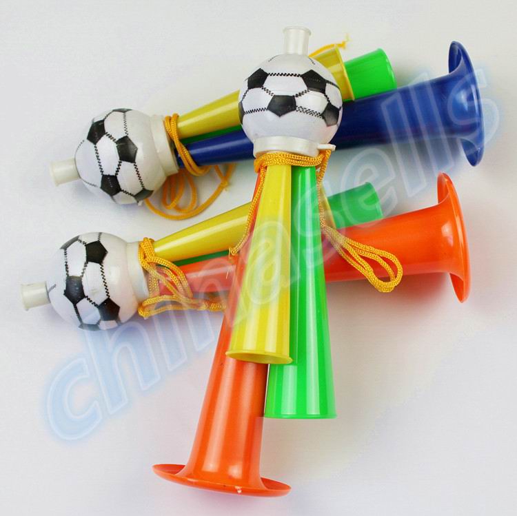 1 stk farverige tre rør jublende højstemte horn fodbold fodbold horn fest karneval sportsspil noice makers