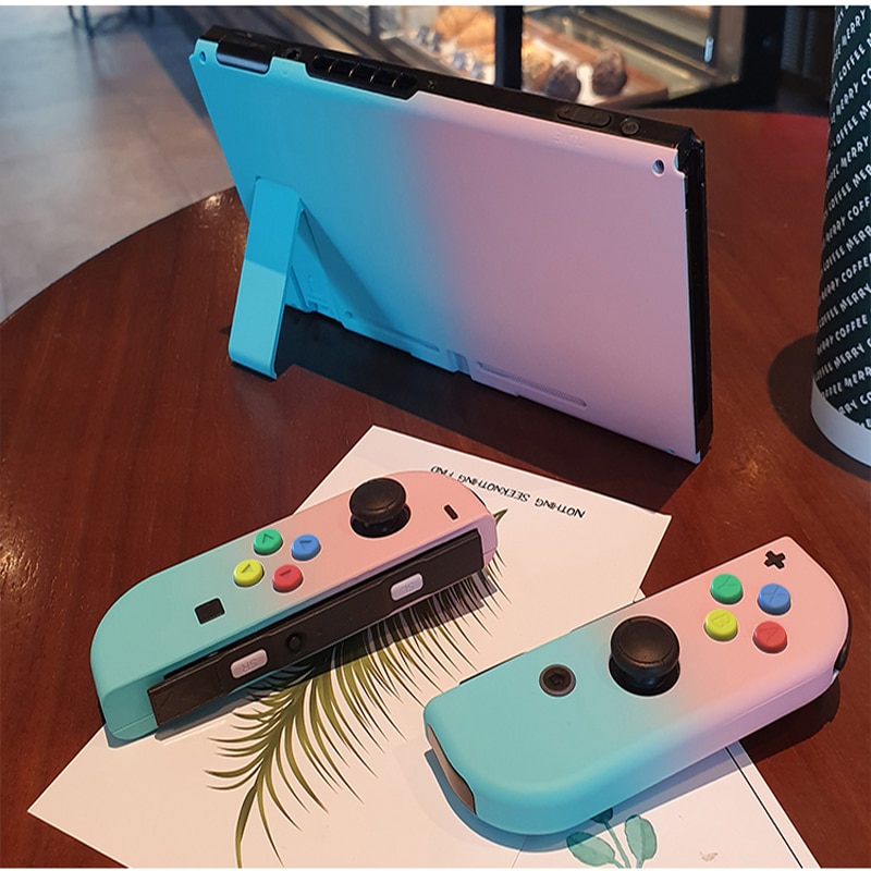 Nueva funda protectora de Color degradado de Joycon carcasa dura Con controlador carcasa completa para consola de juegos Nintend Switch