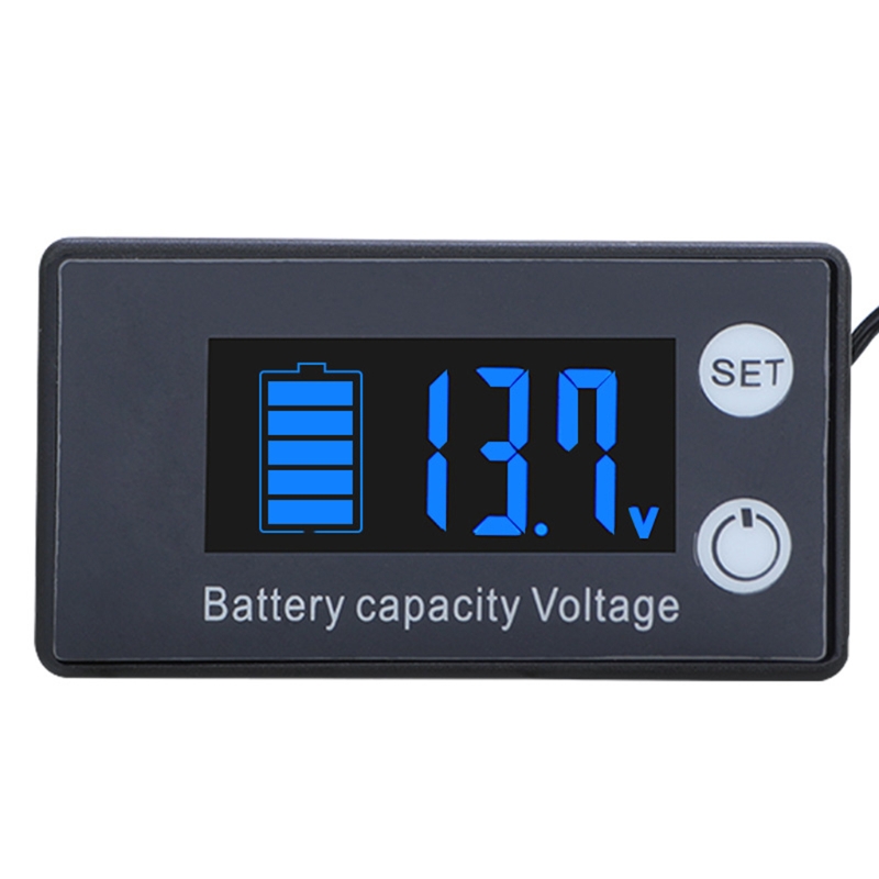 Battery Charge Level Indicator DC 7-70V Lithium Battery Capacity Meter Voltmeter: Blue