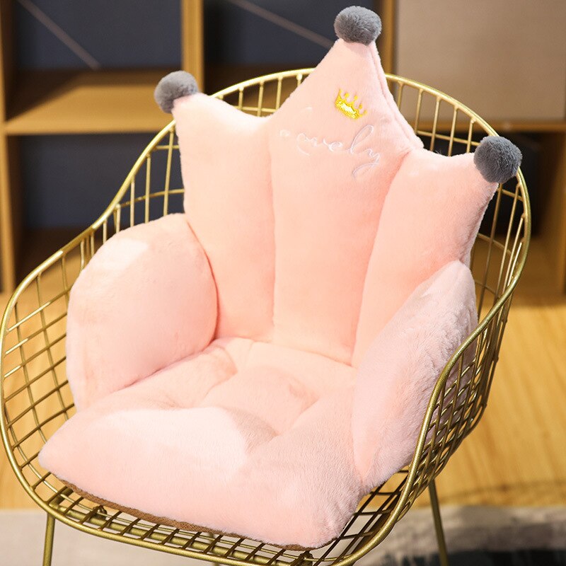 Cojín de felpa con forma de pata de gato para bebé y niño, cojín para silla de comedor, esterilla de sofá para el hogar, suelo interior, de decoración de invierno: Crown 10