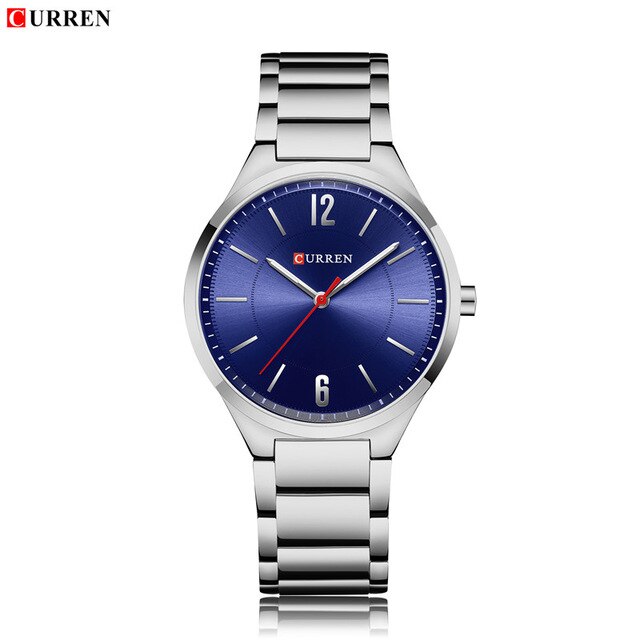 CURREN8280 Mannen Horloge Topmerk Mannen Gold Quartz Horloges Mannelijke Rvs Analoge Sport Horloge Relogio Masculino: Silver Blue