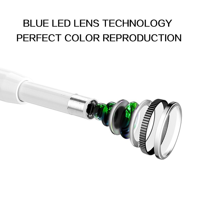 F170 WIFI Ear Cleaning Endoscope HD720P Visual Ear Picker 5.5mm Inspection Otoscope Camera Ear Tunnel Camera for Android PC IOS