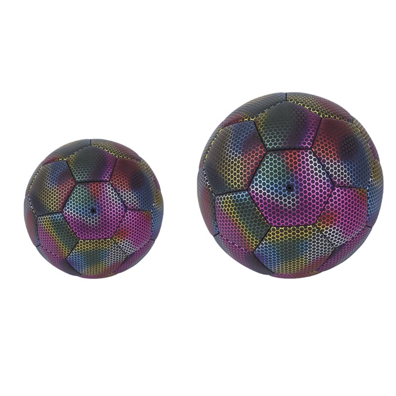 Reflective Soccer Ball Luminous Night Glow in the Dark Football Student Teenager Team Training Noctilucent Ball Size 4/5