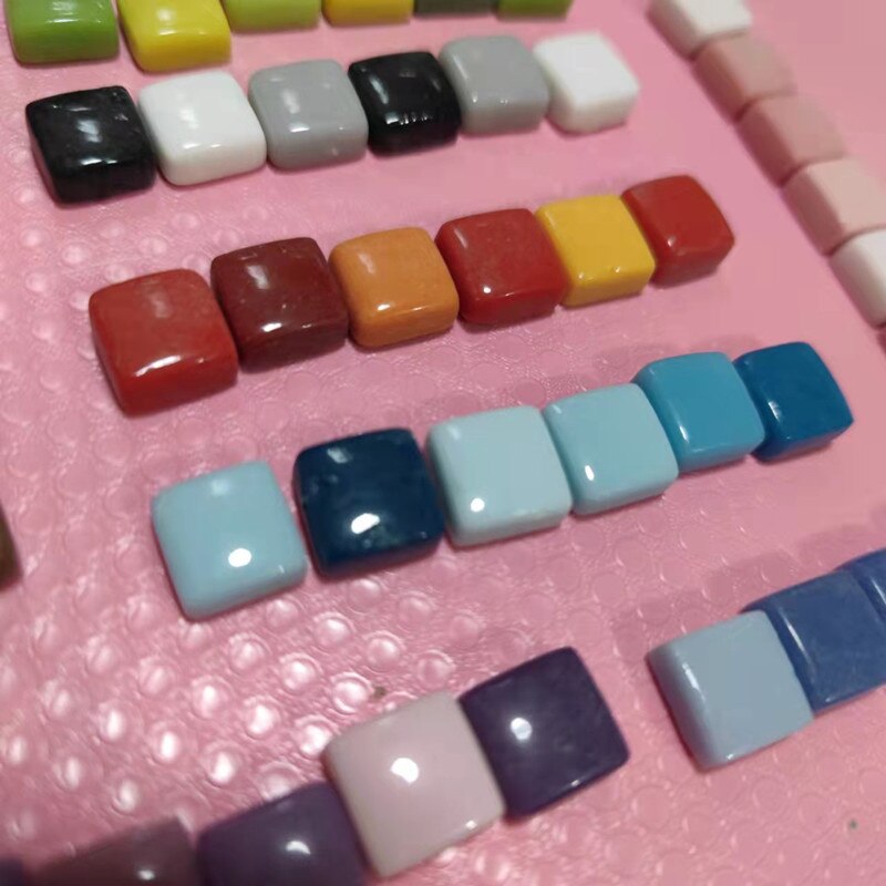 125pcs(Approx. 250g/8.82oz) Jade Mosaic Tiles 1.1*1.1*0.4cm Square Mosaic Stones DIY Mosaic Craft Materials Mix Color