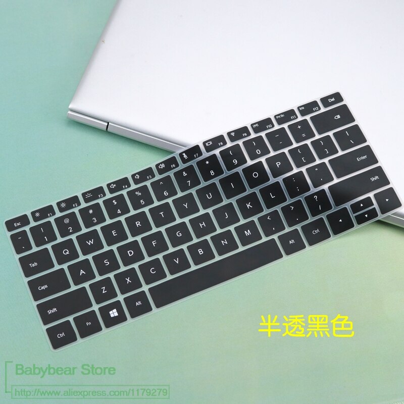 Til huawei matebook 13 laptop 13.3 tommer silikone laptop tastatur cover skin protector: Sort
