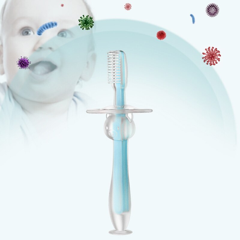 1 pièces bébé formation brosse à dents ventouse Silicone souple debout tasse brosse à dents pour les enfants de moins d'un an brosses à dents brosse de sécurité