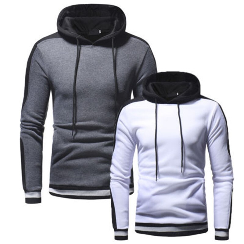 Spring Autumn Hoodies Men Pullover Solid Gray White Sportswear Sweatshirt Men's Tracksuits Hoodies Teen Clothes With Hat