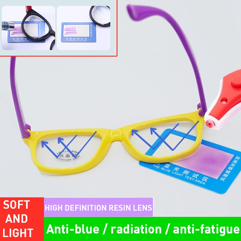 Bendable Children Optical Glasses Flexible One-piece Safe Eyeglasses Plain Mirror Silicone Anti-blue Light Goggles Eyewear