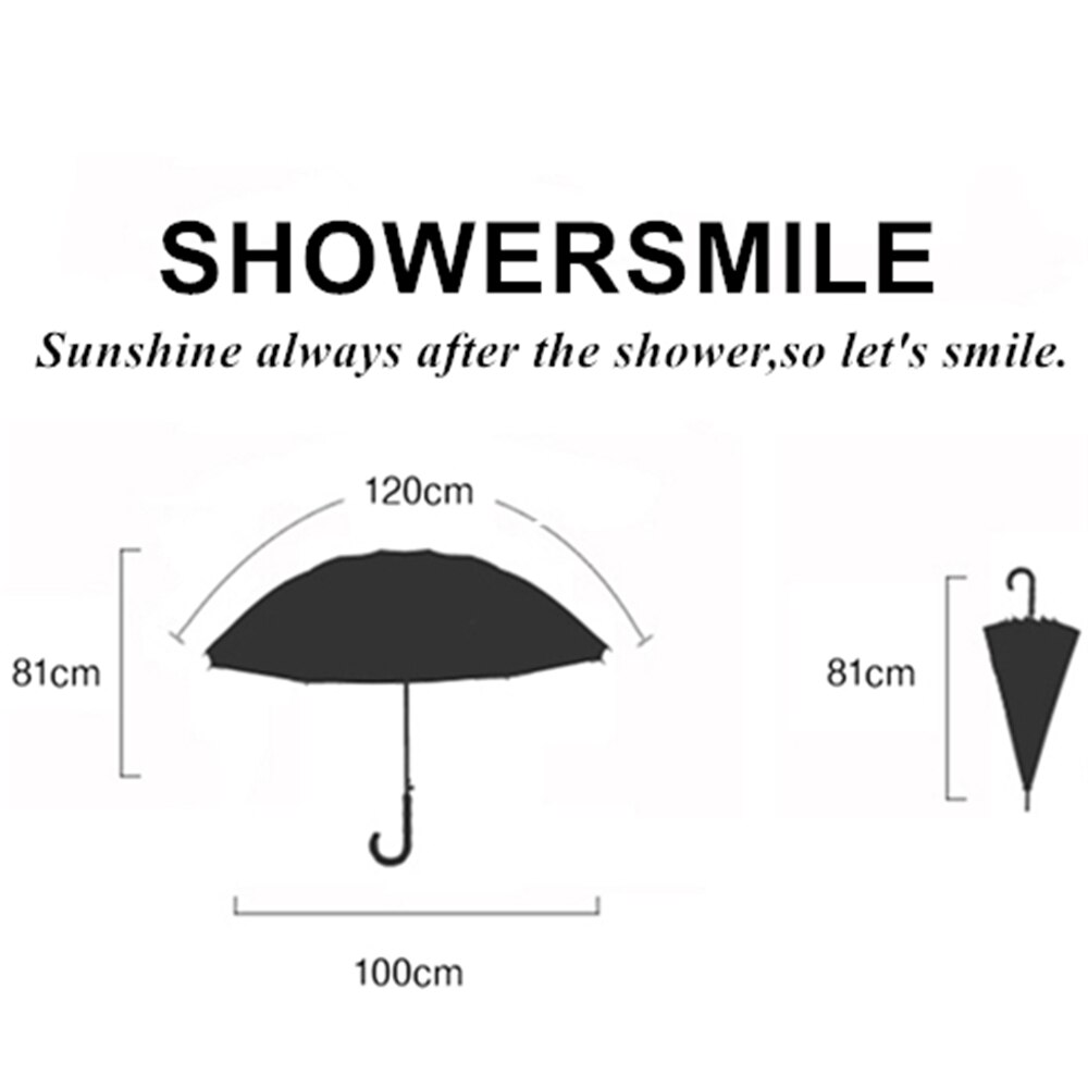Showersmile hundetrykt japansk paraply træhåndtag gennemsigtig paraply voksen regn mænd kvinder klar paraply stor