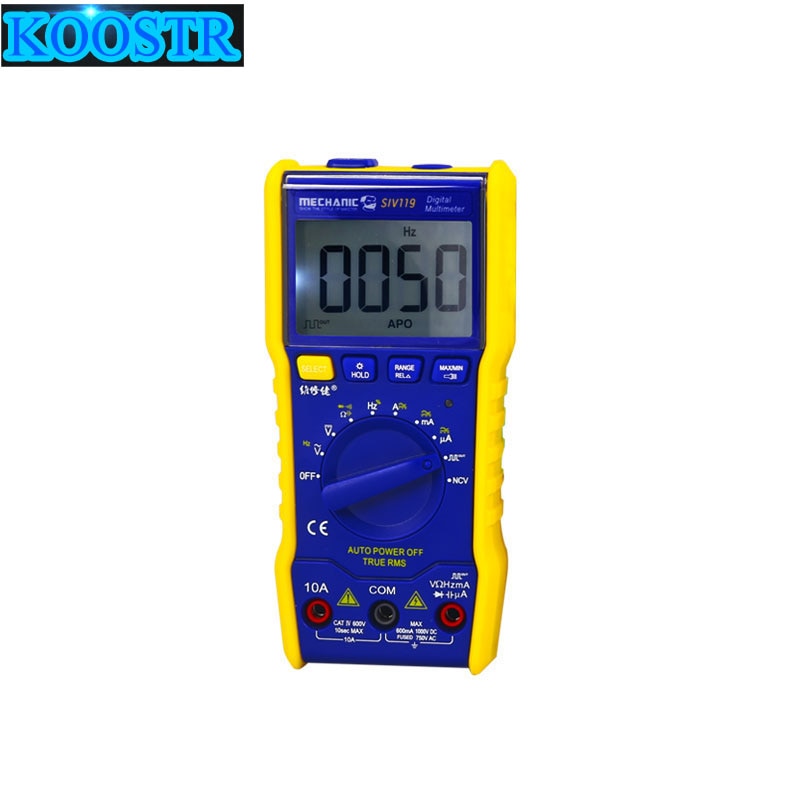 Monteur SIV119 Professionele Multifunctionele Digitale Multimeter Amperemeter Draagbare Hoge Precisie Auto Range Meetinstrument