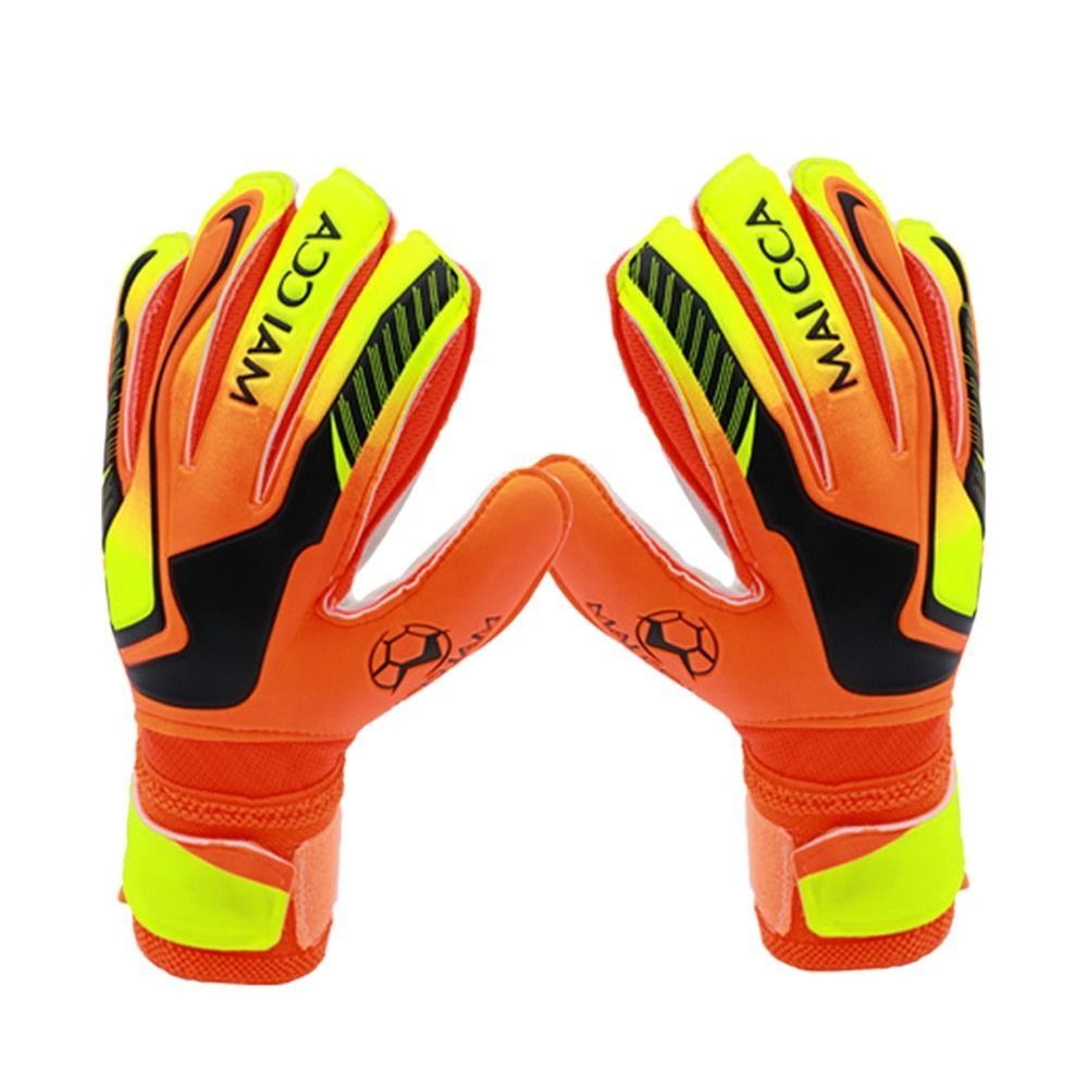 1 par de guantes de portero de fútbol antideslizantes guantes de portero de juego de látex resistentes al desgaste tamaño 5-10 guantes de portero de fútbol gruesos para niños: Rojo / XXL