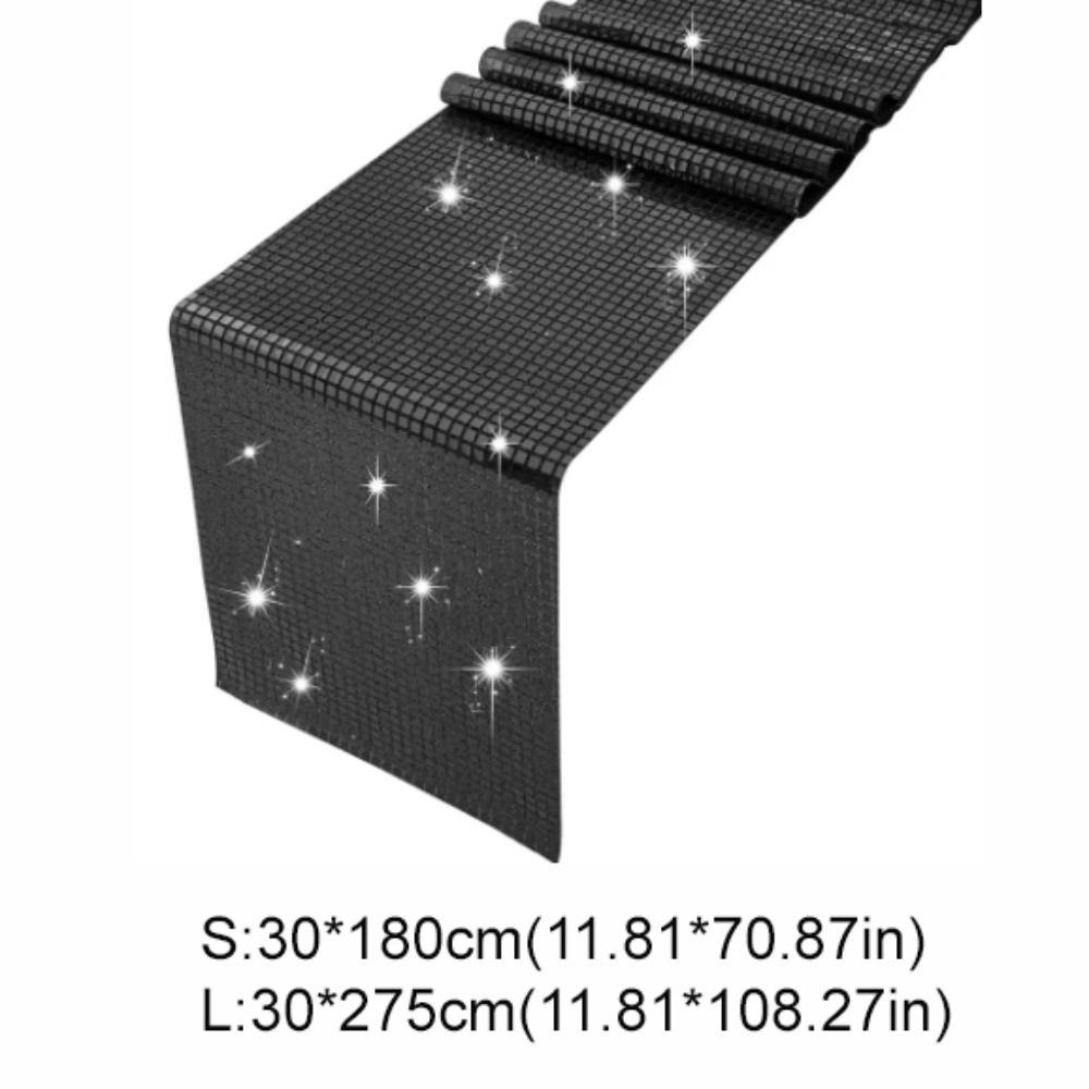 Unik glitter disco bordlöpare spegel paljettduk europeisk stil bordsduk födelsedag