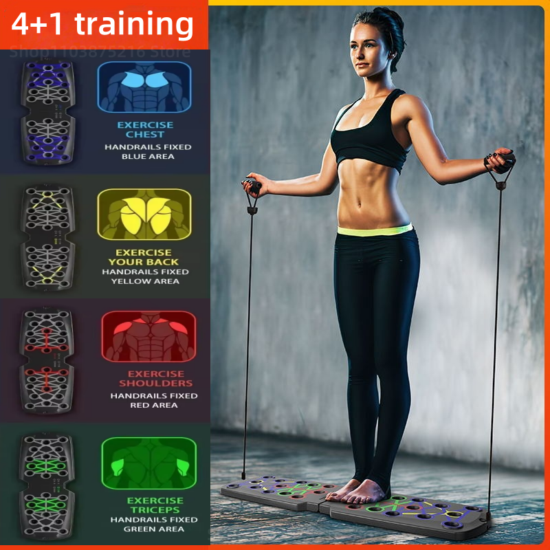 Draagbare multifunctionele push-up board fitness- en spiertrainingsapparatuur thuistrainingsinstellingen opvouwbare stretchoefeningen