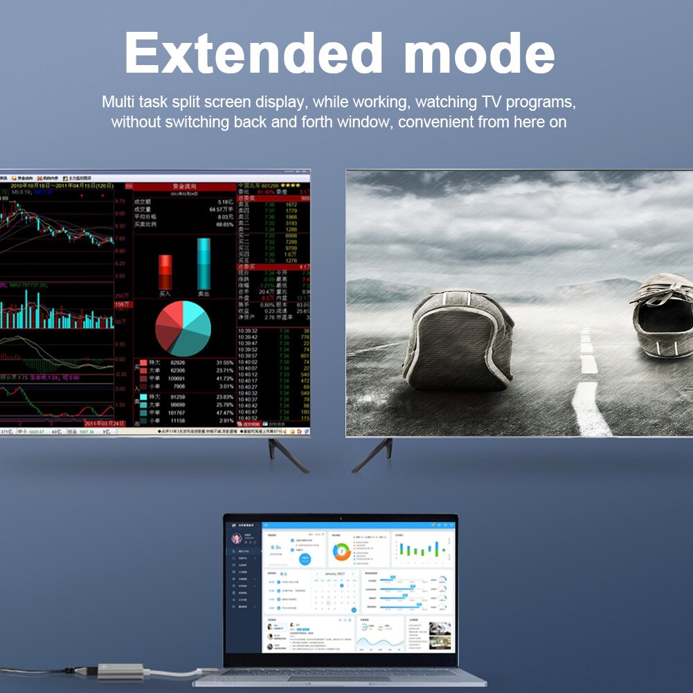 Spil av usb c til dobbelt hdmi adapter præsentation 2 in 1 type-c hd møde display konverter flere tilstande 4k 60hz til windows