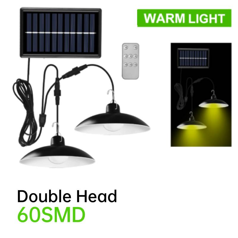 Enkele Dubbele Hoofd Solar Hanglamp Outdoor Indoor Split Solar Licht Werpen Remote Netsnoer Tuin Led Spotlight Straat Licht: 04
