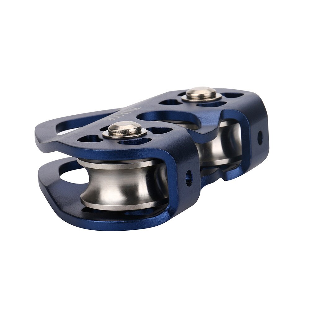 Outdoor heart-shaped double-shaft double pulley Zip Line Cable Trolley Outdoor Rock Climbing Rescue Dual Pulley 25KN /5600Lbs#20