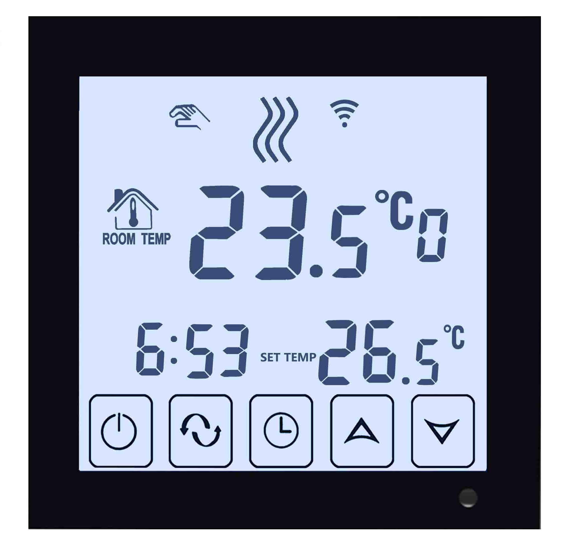 Google móviles termostato wifi controlado NC/NO válvula para calefacción por suelo radiante: BLACK SHELL