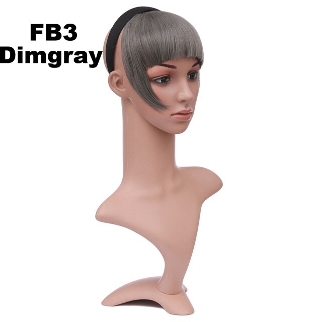 Girlshow – frange synthétique frange courte avec tresses, bandeau, frange émoussée FB3, 6 pouces, 16 couleurs disponibles, 50g, 1 pièce: FB3 Color Dimgray