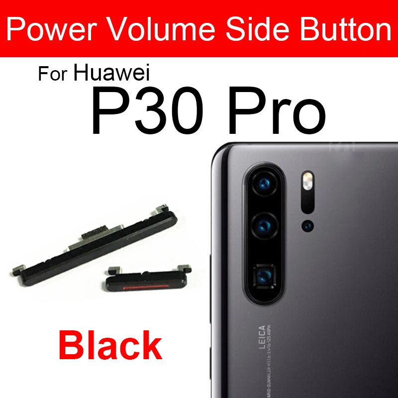 Bouton latéral de commande de Volume d&#39;alimentation pour Huawei P30 P30Pro P30 Lite, pièces de réparation: P30 Pro Black