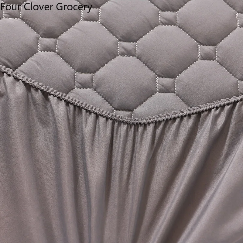 Optics-Drap-housse élastique matelassé pour lit double, housse de matelas douce et respirante, housse en lin avec poche profonde