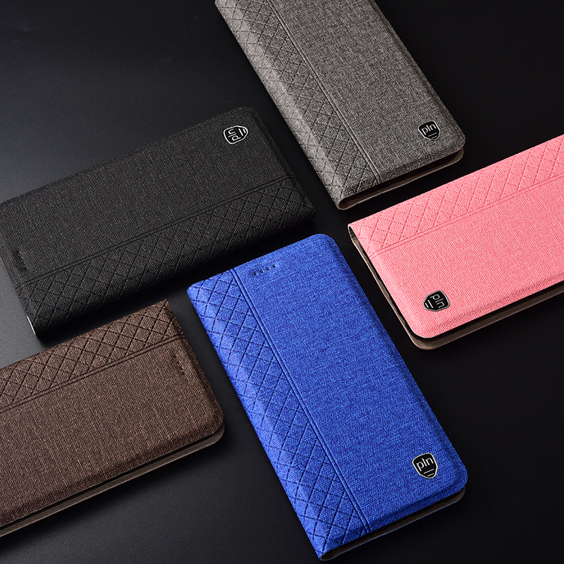 Case for Meizu M8 Plaid style Canvas pattern Leather Flip Cover for Meizu M8 Lite cases Coque