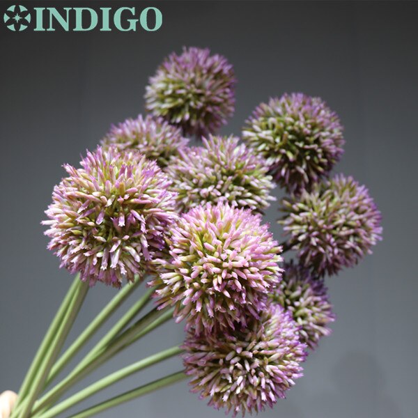 Indigo 9 stk lilla løg blomst plastik kugleform blomst hydrane bryllup blomst blomster arrangement fest bord blomst
