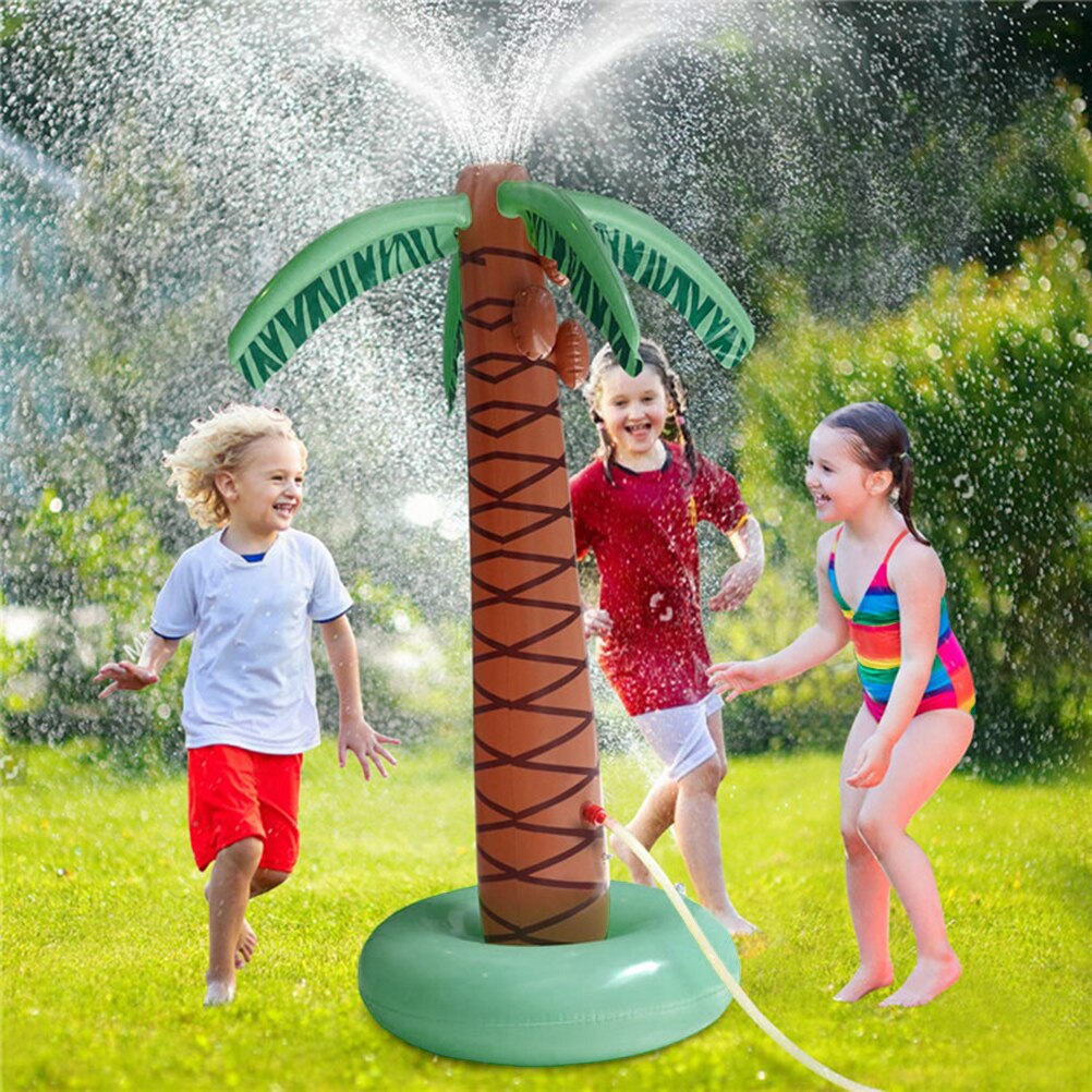 Water Play Sprinkler Inflatable Palm Tree Kids Spray Water Toy Outdoor Garden Backyard Party Supplies Party Decoration