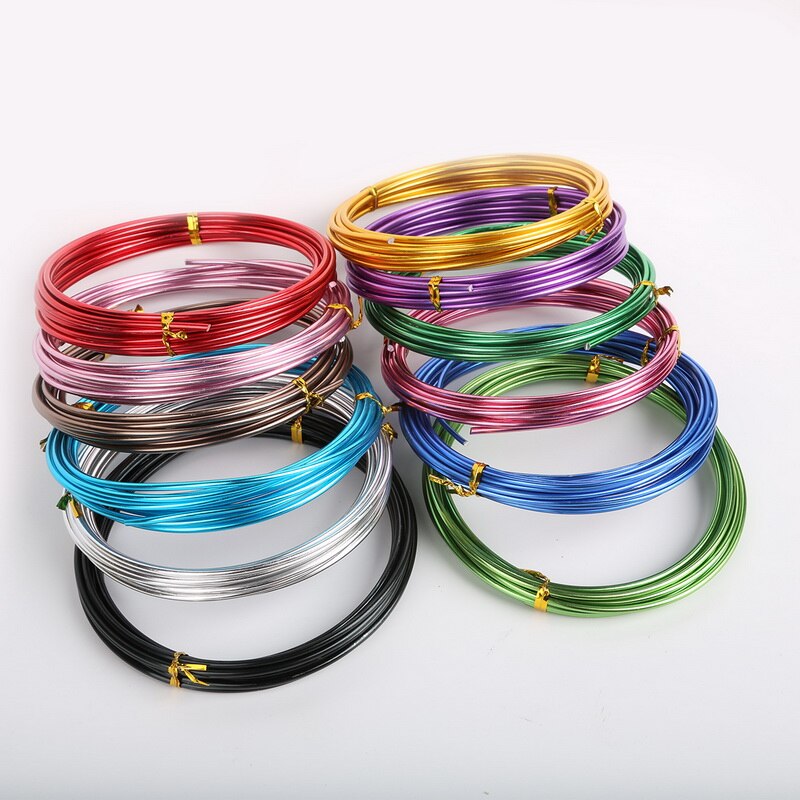 Aankomst Aluminium draad Zachte Metalen Bloemisterij draad Diffierent Kleur Ronde Vormige Diameter 1mm Voor Handgemaakte Naaien Accessoires