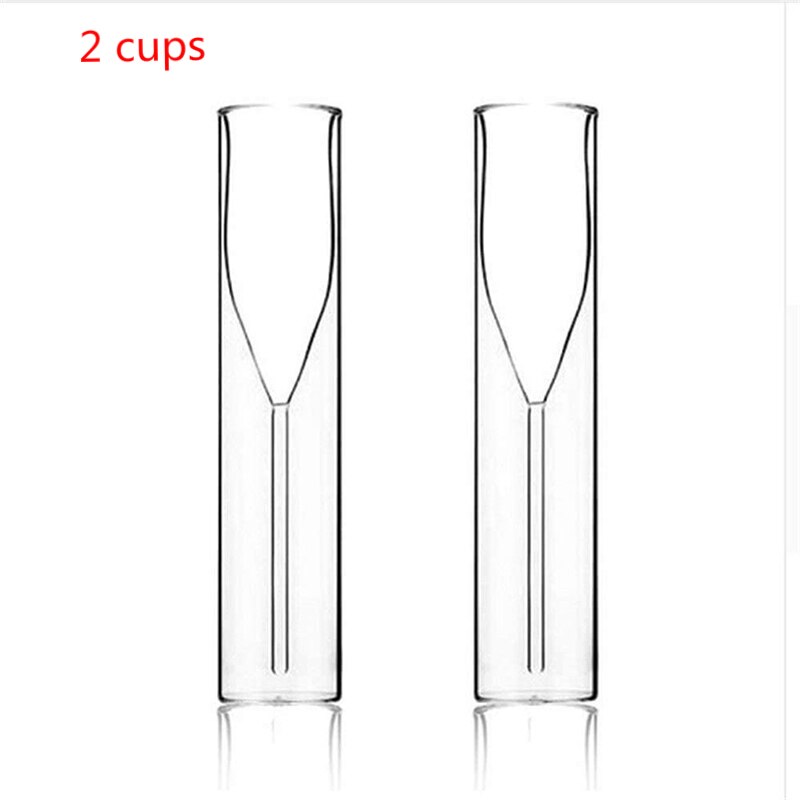 Vinglas champagneglas dubbelväggglas flöjter bägare bubbel vintulpan cocktailkopp bröllopsdrink: 2 koppar