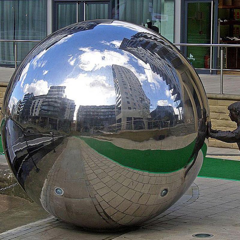 Esfera oca de aço inoxidável, ornamento para jardim, espelhamento e sem costura, para decoração de natal e ano novo
