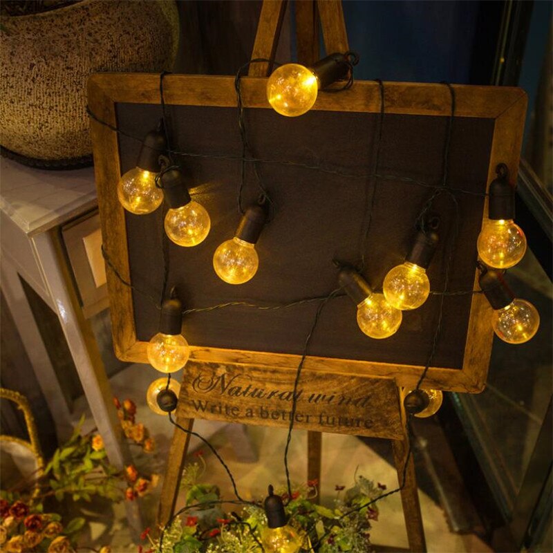 15m 50 led klot fest julslinga ljus 6m 20 led usb kontakt mjölkaktig/klar vintage glödlampa dekorativ utomhus bakgård krans