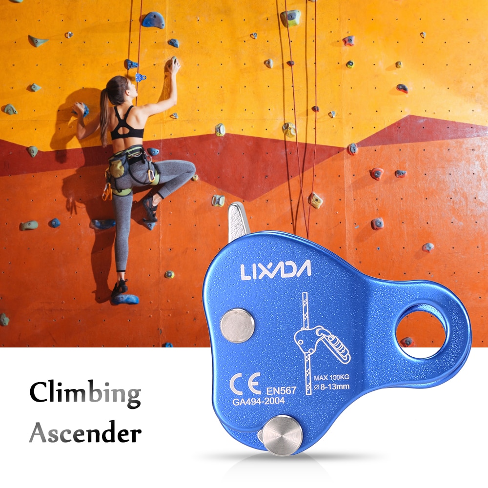 Lixada Klettern Schutz Ascender 220LB Klettern Sicherungs Gerät Seil Grip Außen Klettern Rigging 8-13MM Seil Outdoor-Tool